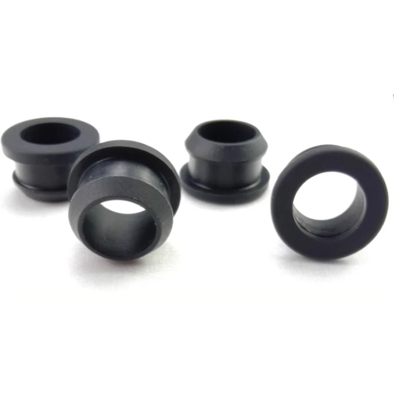 1-20Pcs Silicone Rubber Grommet Plugs With Snap-on Round Hollow Cable Wiring Protect Bush Black 4.5mm-50.6mm