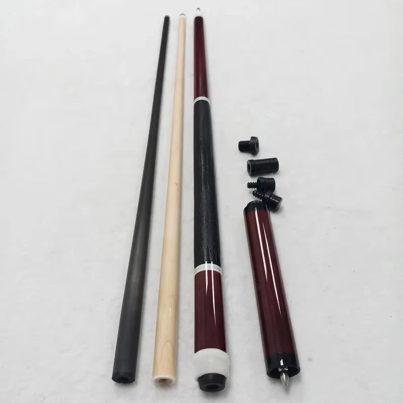 새로운 자신리 풀 큐 58인치+13mm 팁 사이즈 퍼플 하트 우드 당구 큐 스틱 (미국식, 카본 샤프트 및 큐 연장 포함)
