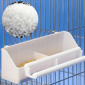 1 pc - Double grid stand bird feeding trough parrot feeder - Image 5