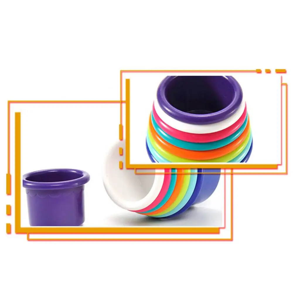 8Pcs/Set Baby Bathroom Beach Stacking Cup Children Kids Educational Develop Toys Sorting, Nesting & Stacking toys