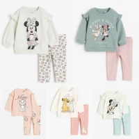 New Autumn Sweatshirt Outfits Cartoon Print Hoodies+Pants 2Piece Set Outer Wear Cotton Long-sleeved Suits Boys Child Costume