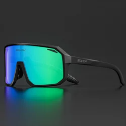 Enhanced Cycling Sunglasses: Photochromic Sports Eyewear for Men, UV400 Protection for Outdoor Adventures (1lens no box)