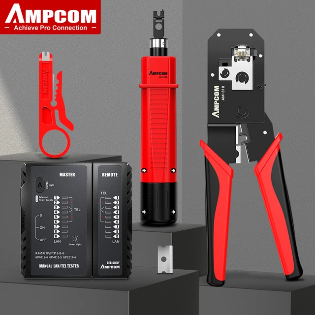Lan Tester Tool Set, cabo Stripper, Punch Down Tool