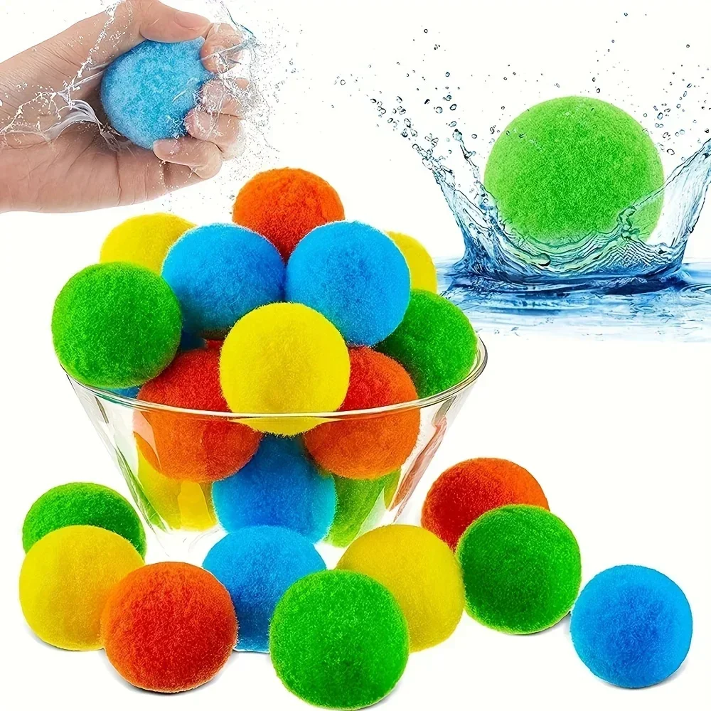 15PCS Reusable Sponge Water Balls Colorful Adult Kids