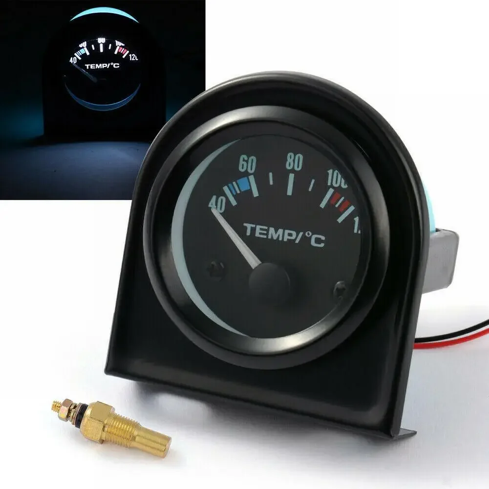 게이지 온도 게이지 정원 주방 사무용품 교체 1개 1/8 NPT 12V DC 40-120 ℃   블랙 다이얼