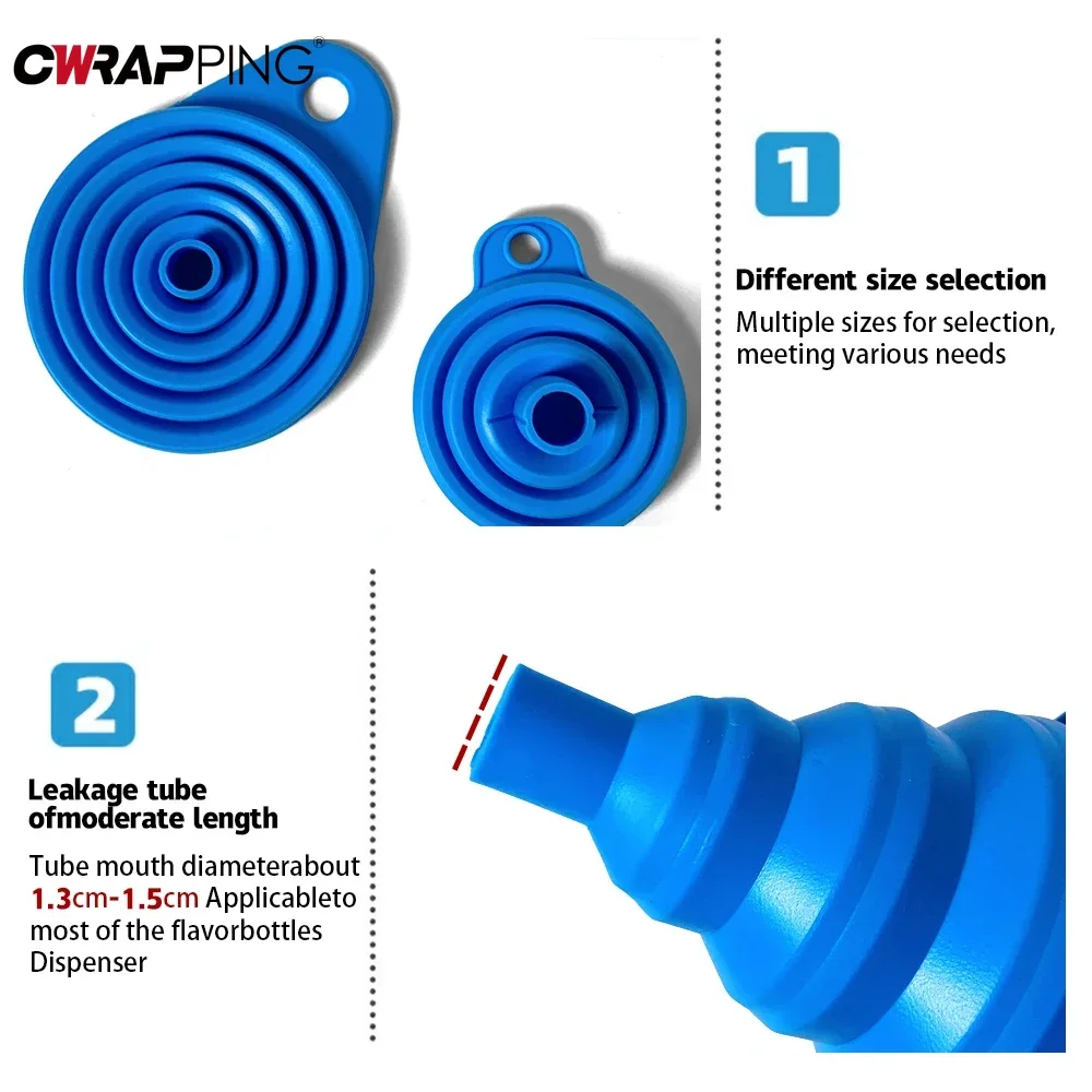 2Pcs Car Foldable Engine Funnel Silicone Liquid Funnel Washer Fluid Change Portable Tools for Motorcycle Car Acesssories 2