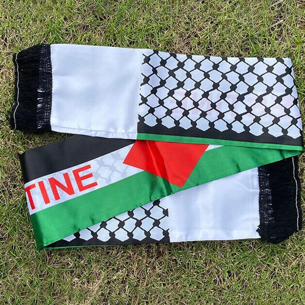 Knitted Scarf 1-30Pcs Women's Palestine Flag Scarf Double Side Soft Skin Friendly Winter Warm