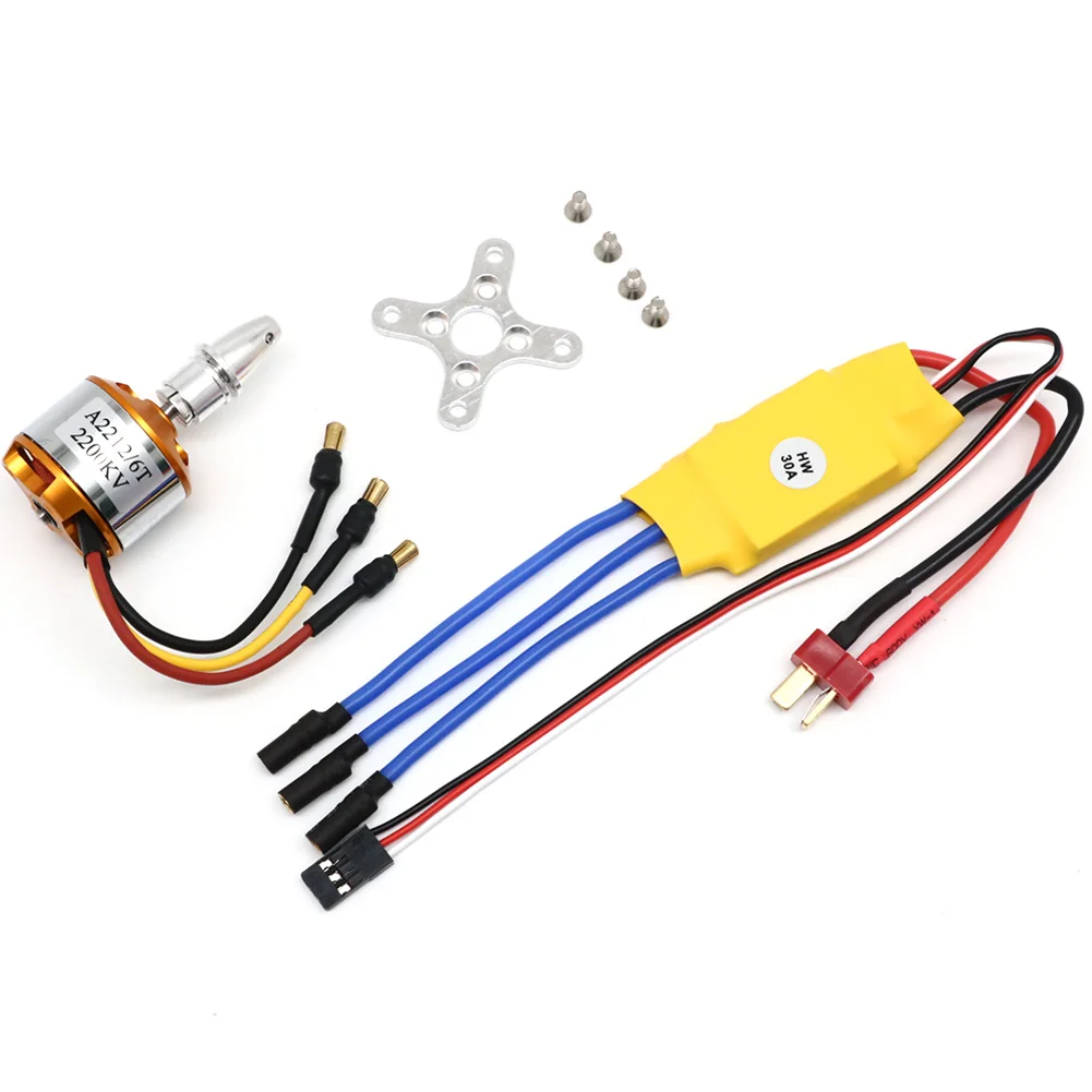 Kit moteur brushless A2208 1100KV, 1400KV et 2600KV avec ESC 30A et hélice 1045