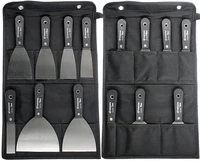 7PCS Carbon Steel Putty Knives Set Flex Drywall Knife Paint Scraper Kit 7 Sizes Soft Grip Handle Canvas Storage Bag Included 1