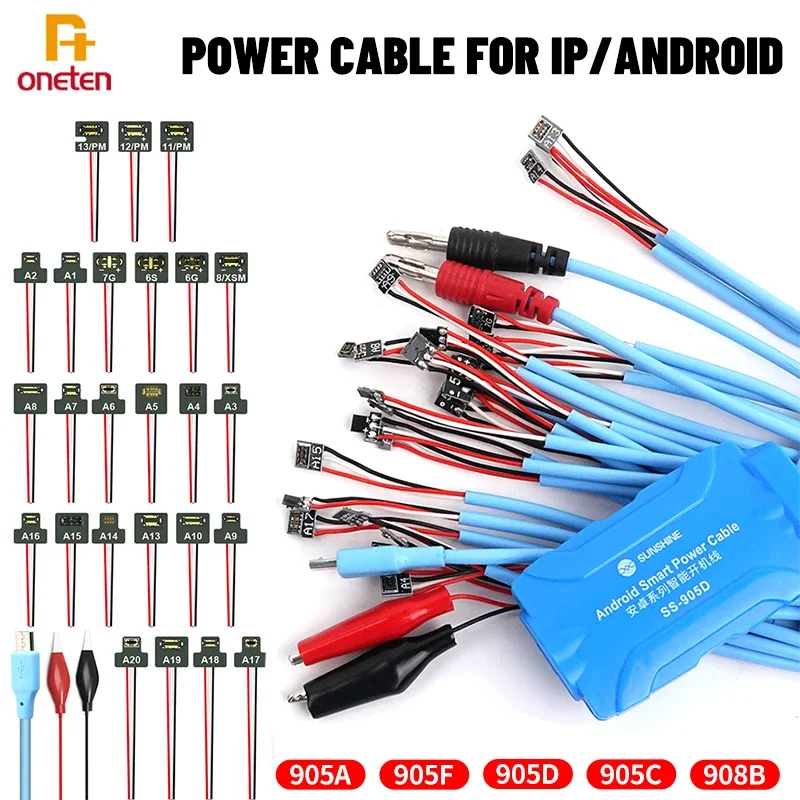 USB Charging Cable SUNSHINE 905D 905C 905B Power Line For iPhone 13 12 11 Pro Max Xsmax XS XR X 8P Huawei Samsung Xiaomi Supply Control Test Cable