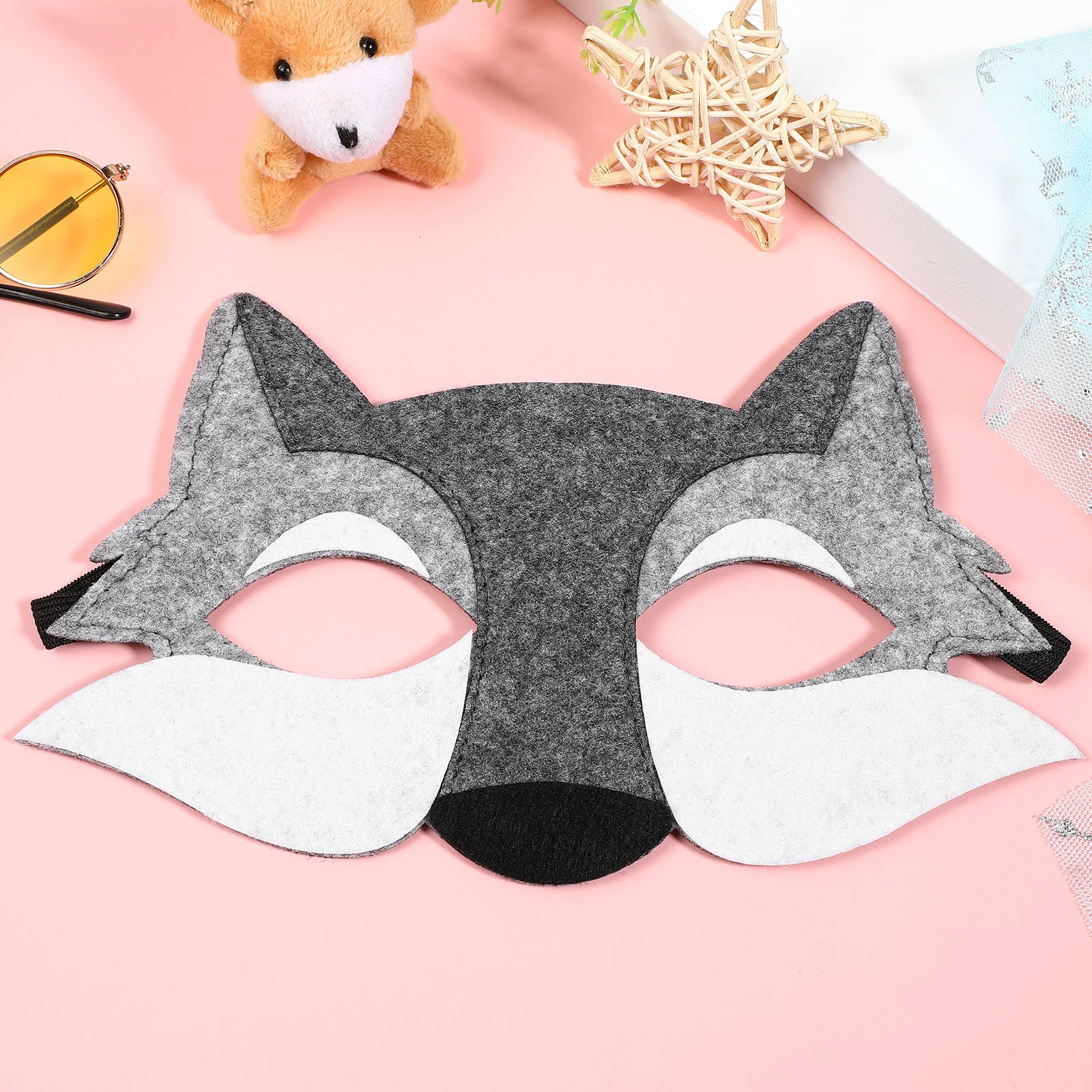 Wolf Mask Kids Party Wolf Head Mask Decor Cosplay Party Wolf Head Mask Props Funny Felt Wolf Mask Decor Cartoon Wolf