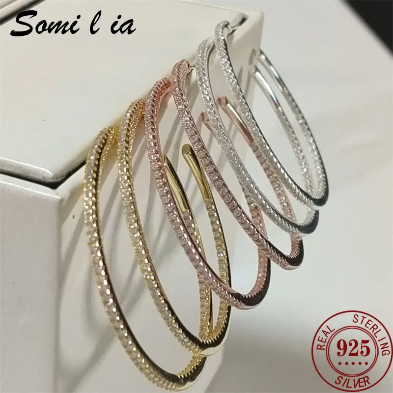 

Женские серьги-кольца из серебра 925 пробы, 40 мм