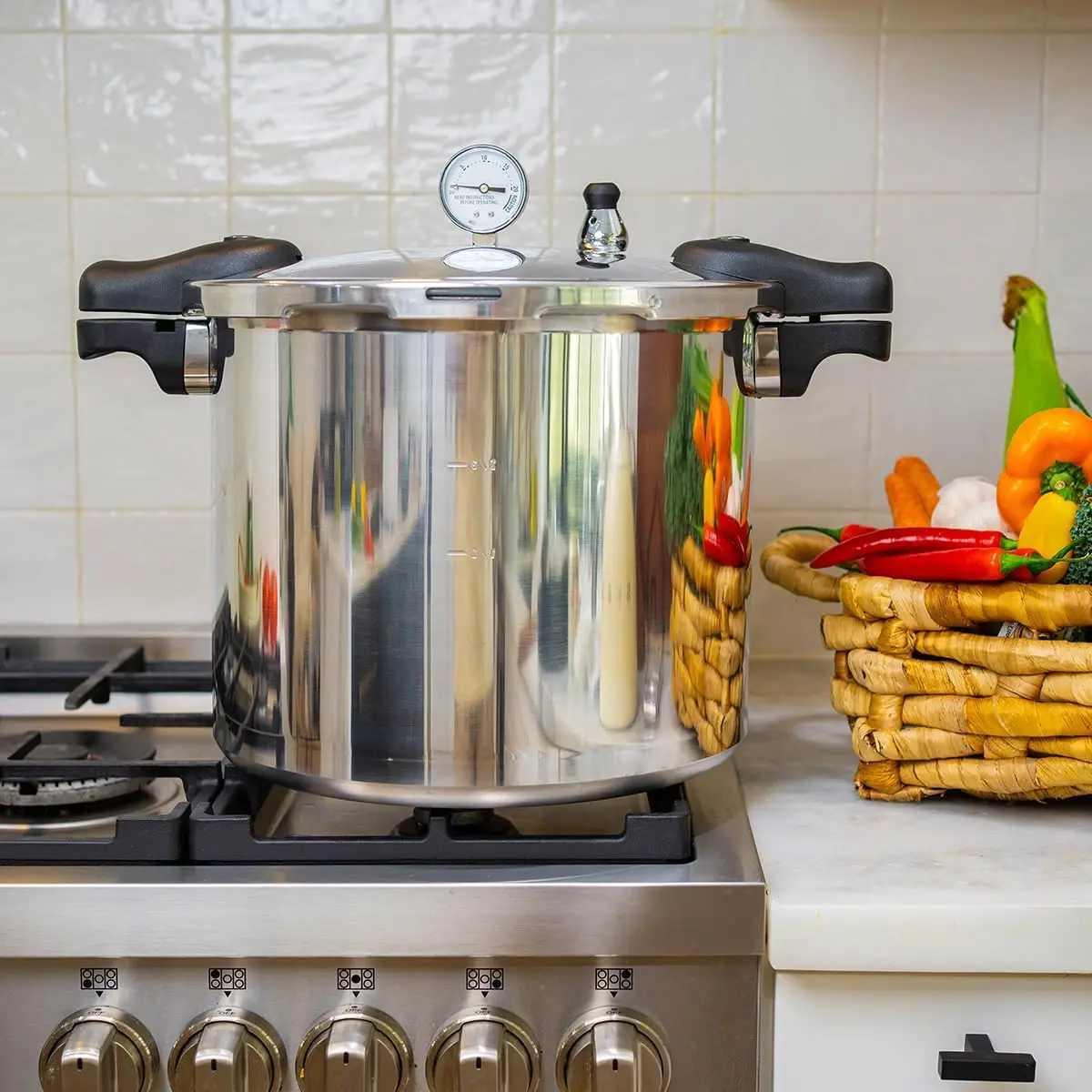 Pressure Canner 22-Quart Capacity Pressure Cooker Built-in Pressure Gauge with (1) Rack, Aluminum Polished 3