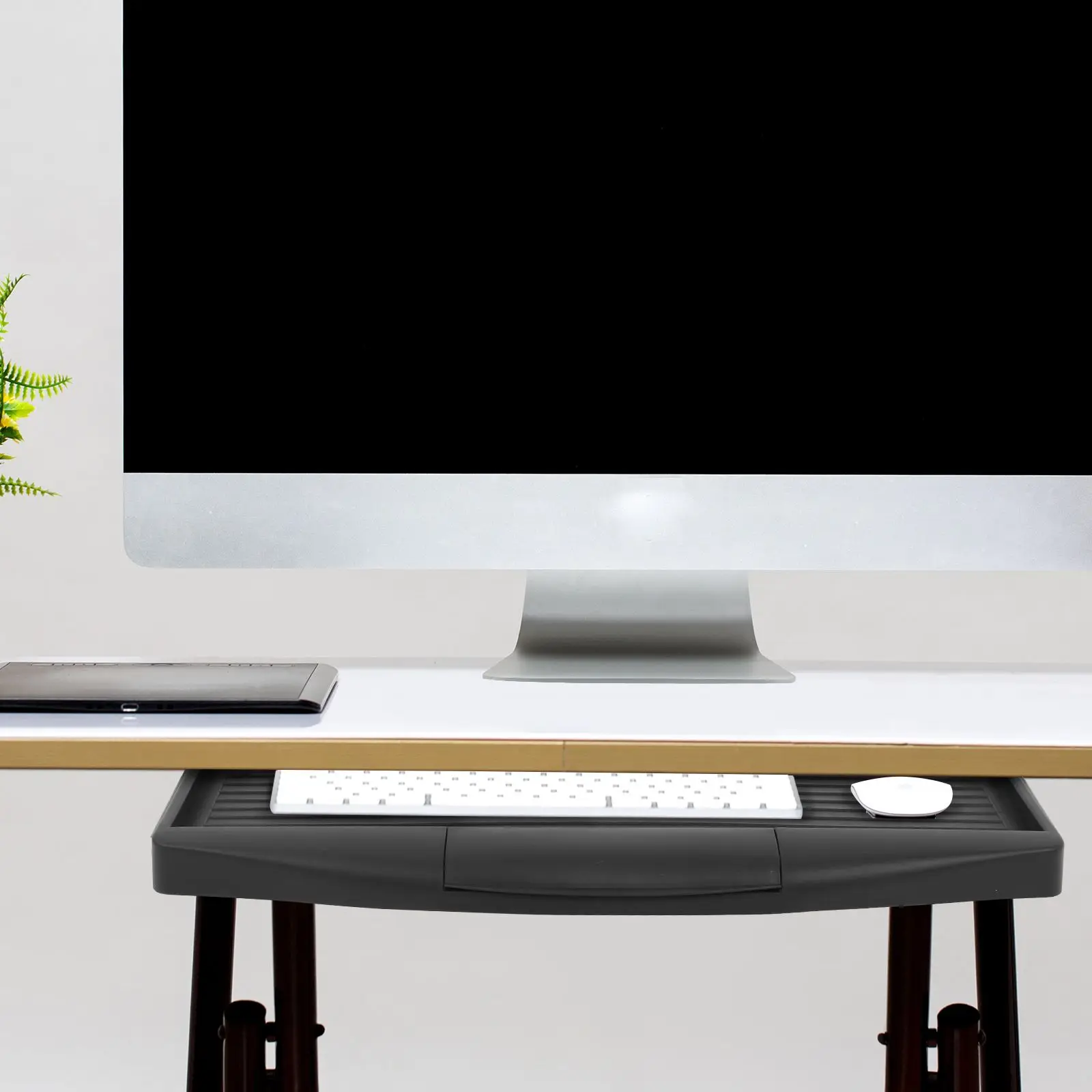 Black Adjustable Keyboard Tray Rotatable Mouse Pad Desk ganizer Computer Keyboard Stand Drawer Style Tray Under Desk Storage