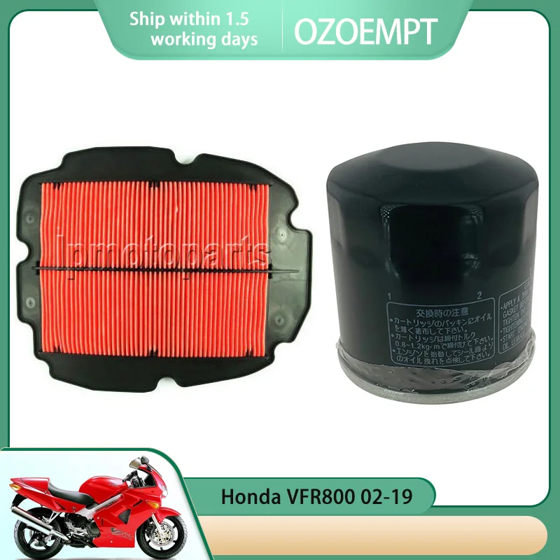 

OZOEMPT Motorcycle Air & Oil Filter Set Apply to Honda VFR800 02-19