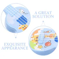 Montessori 21cm Ukulele Children Guitar Toy To Play Instruments With Paddles Simulating Yukrili Music Toys Boys Girls Gifts 2