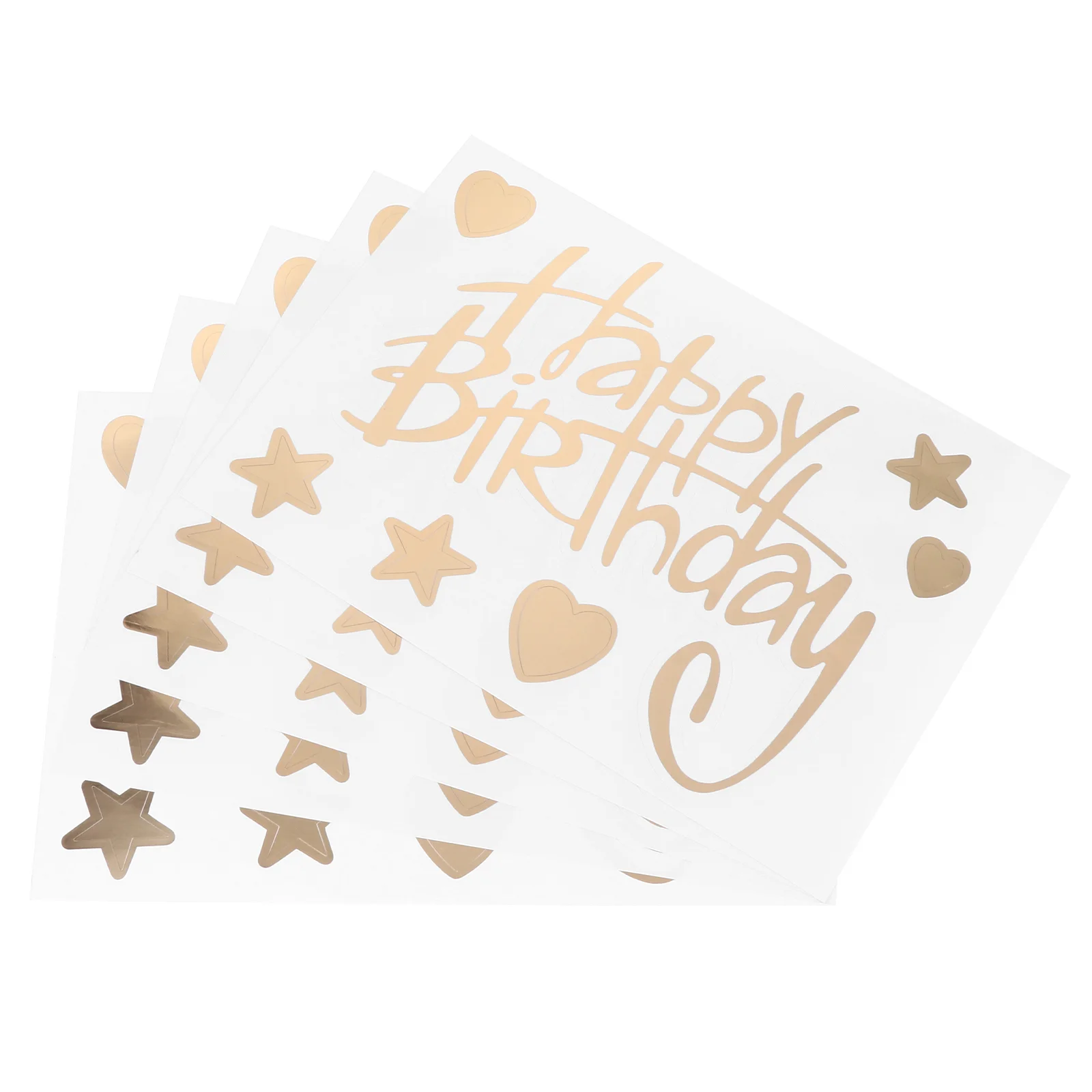 

5 Pcs Happy Birthday Stickers Decorative Party Props Aluminum Foil Decals Plastic Balloon