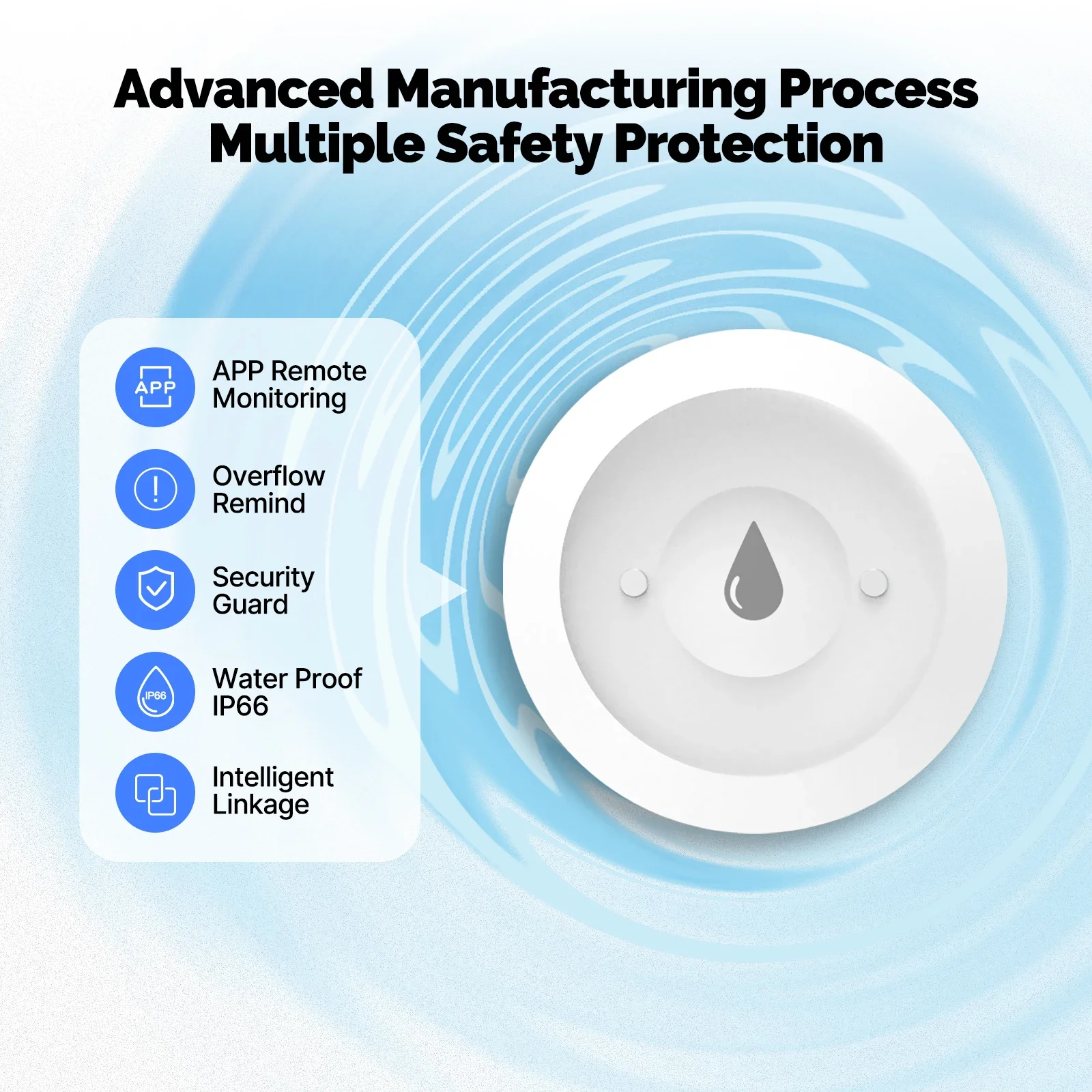 Tuya ZigBee 3.0 Smart Water Sensor Detector Flood Leakage Alarm APP Control Waterproof for Home Kitchen Bathroom Gateway Needed