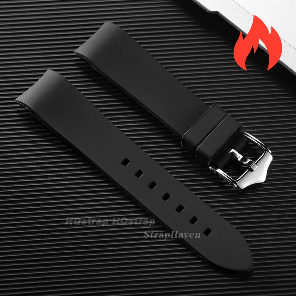 Universal Curved End Silicone Waterproof Sport Wristband - Soft, Comfortable Strap for All Genders