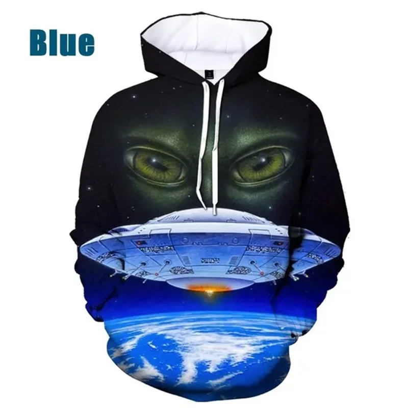 thumbnail image 1 of Nueva moda 3D Impresión OVNI Sudaderas con capucha para hombres Suéteres de gran tamaño Sudaderas con capucha Primavera Otoño Ropa de calle Sudadera con capucha Ropa de diseñador para hombres, 1 of 5