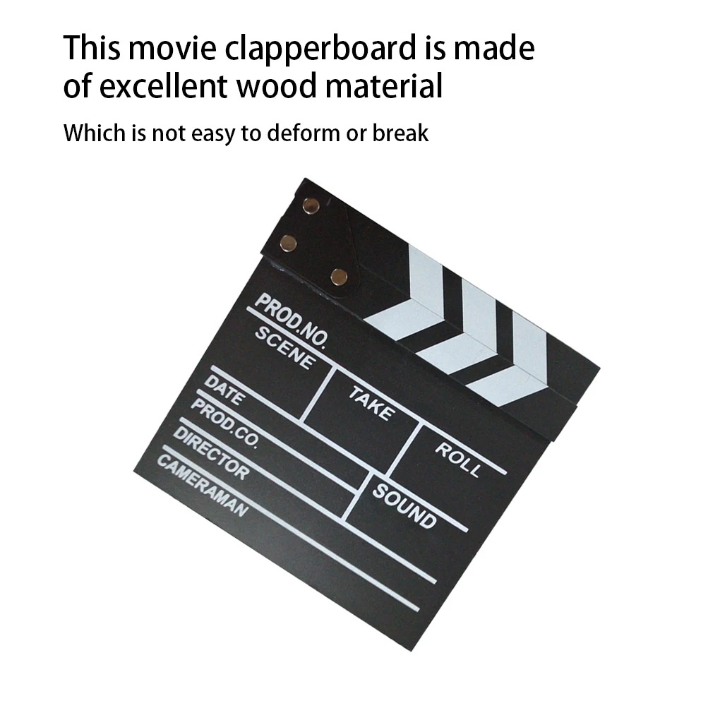 Wooden Clapperboard Movie Printed Pattern Sturdy 30*27CM Large Chinese
