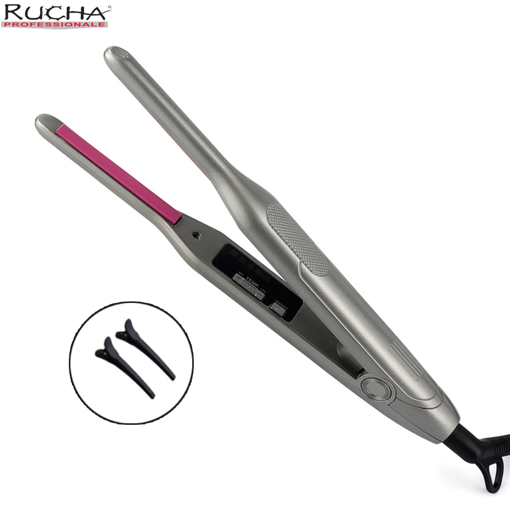 Hair Curler Hair Straightener 2 in 1 Ceramic Flat Iron LED Display for Short Beard
