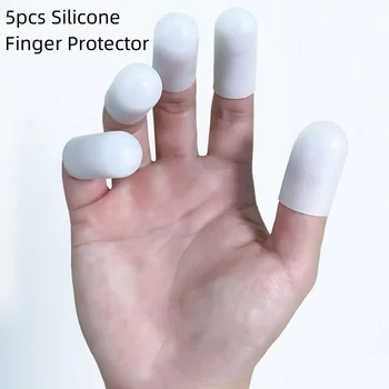 5Pc/set  Silicone Finger Protector Caps High Temperature Resistant Anti-slip Anti-static Finger Cover Workplace Safety Supplies 1