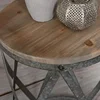 Farmhouse Cottage Galvanized Table, Weathered Brown, 13.5 x 13.5 x 20 2