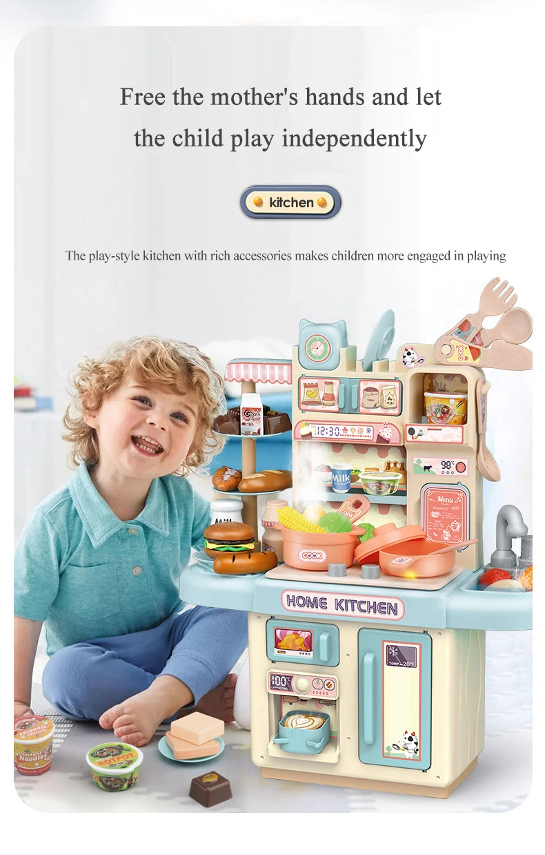 Cuisine enfant simulation en bleu