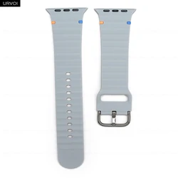 Premium Soft Silicone Band with Pin Buckle for Smart Watches - Comfortable and Easy to Wear Strap (Light grey)