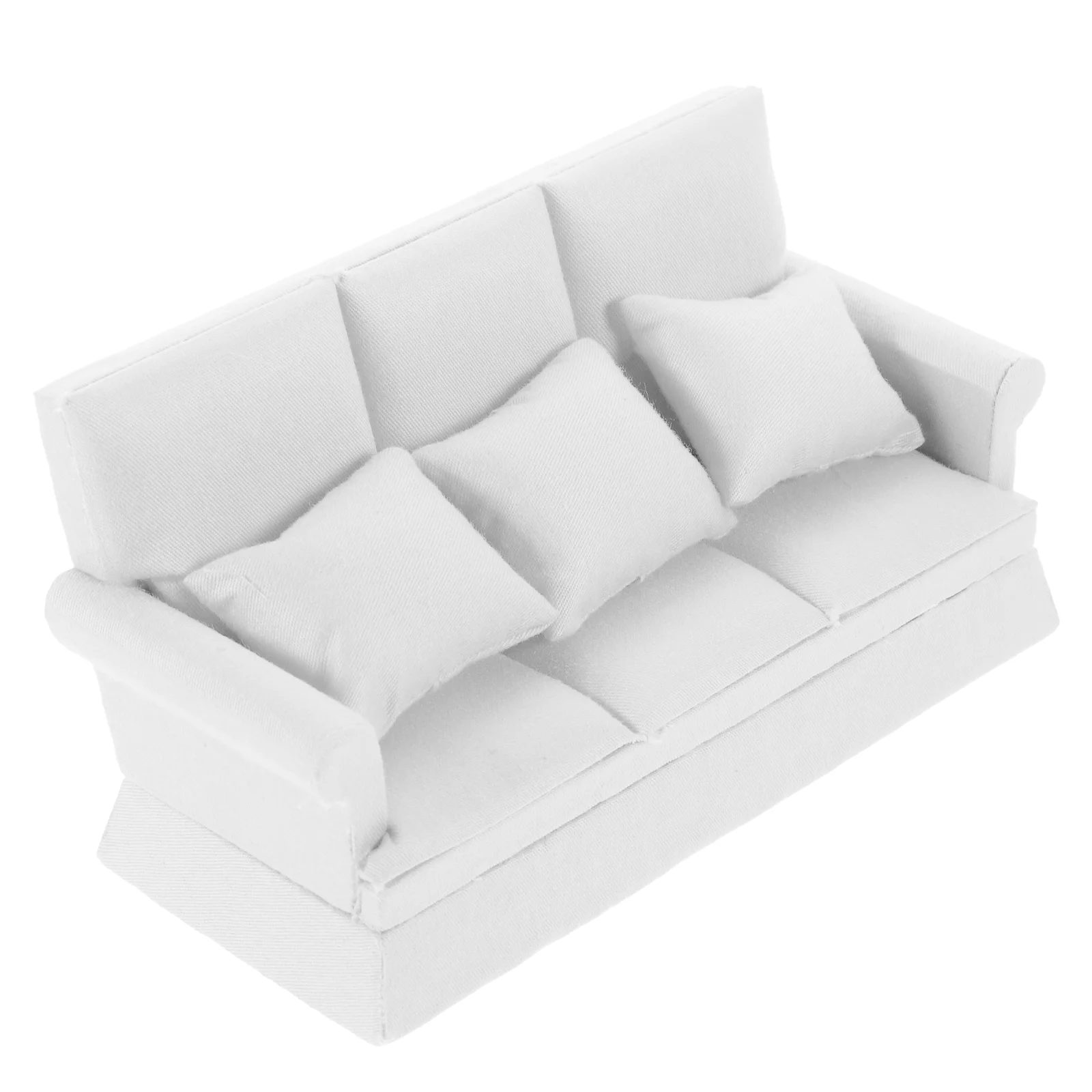 

1 Set Miniature House Furniture House Sofa Accessories Mini Sofa Figurine with Pillow