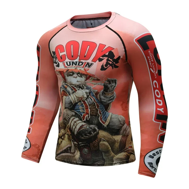 BJJ Jiu Jitsu MMA T-Shirts Pants Shorts Rash Guard Swimming Surfing Rashguard 4pcs set Men's Sport Boxing Bjj Gi MMA Muay Thai