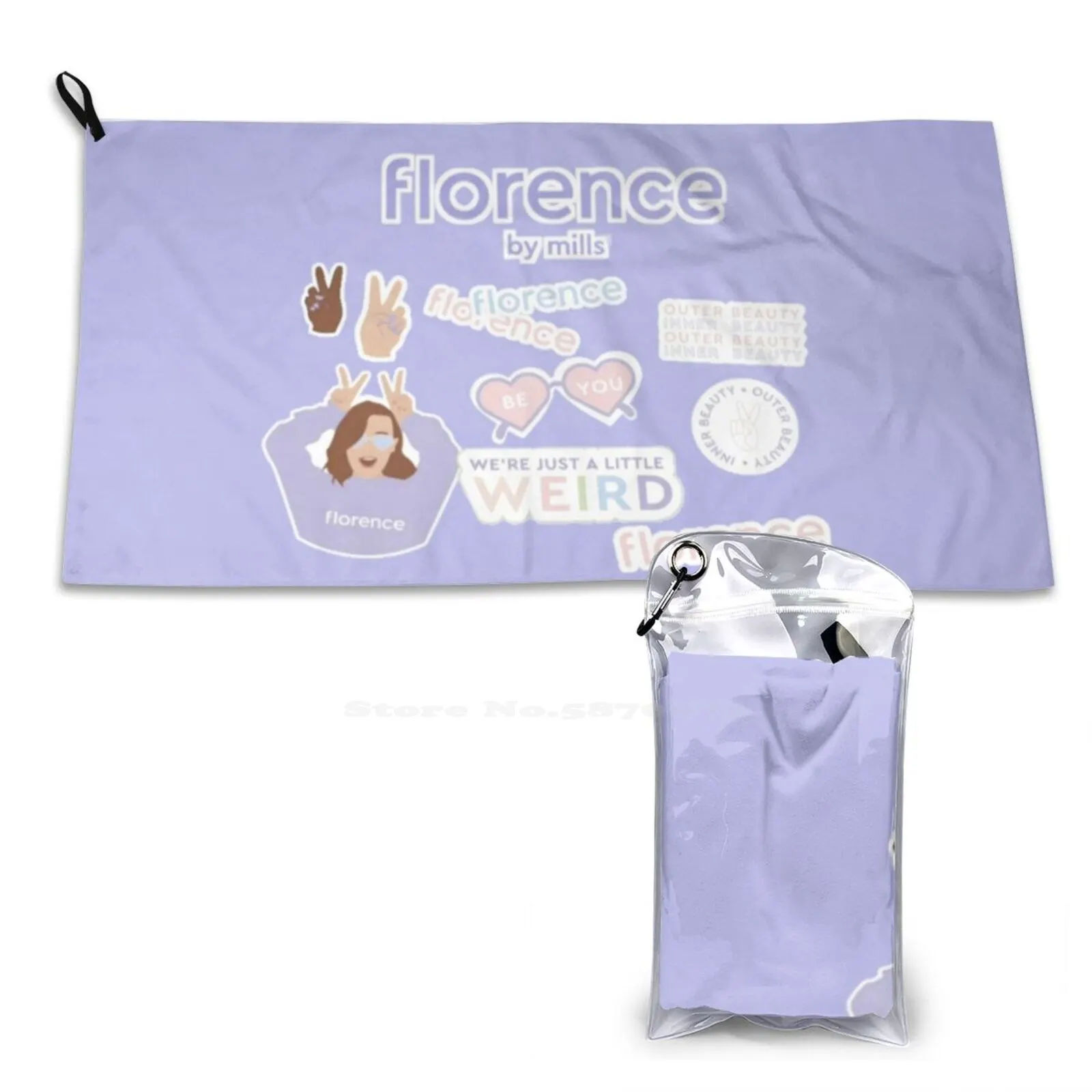 Firenze By Mills-Asciugamano Da Spiaggia In Microfibra Di Bellezza Ad Asciugatura Rapida Millie Bobby Brown Firenze By Mills Girl Beauty Skincare