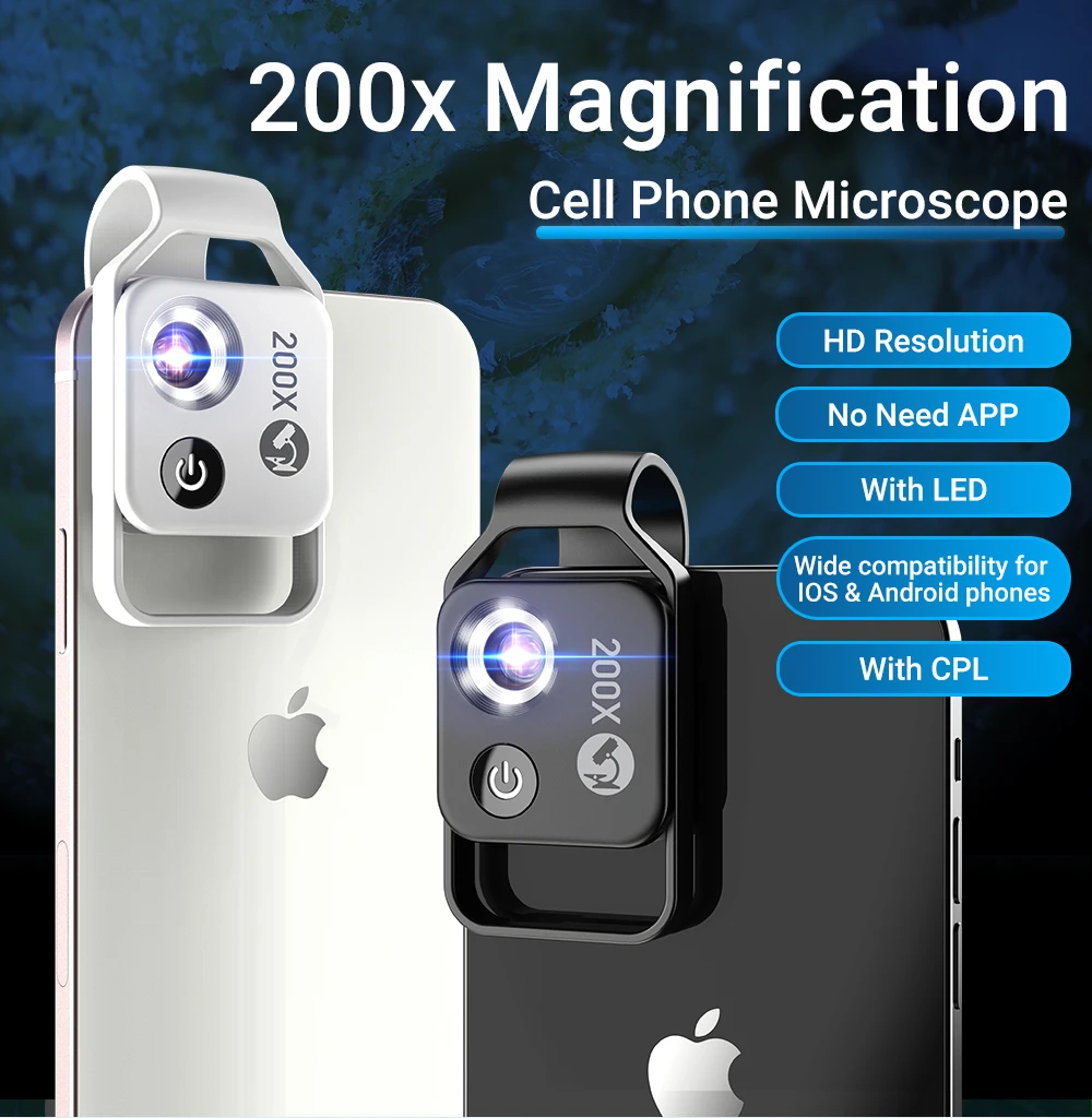 200x magnification cell phone microscope - smart cell direct