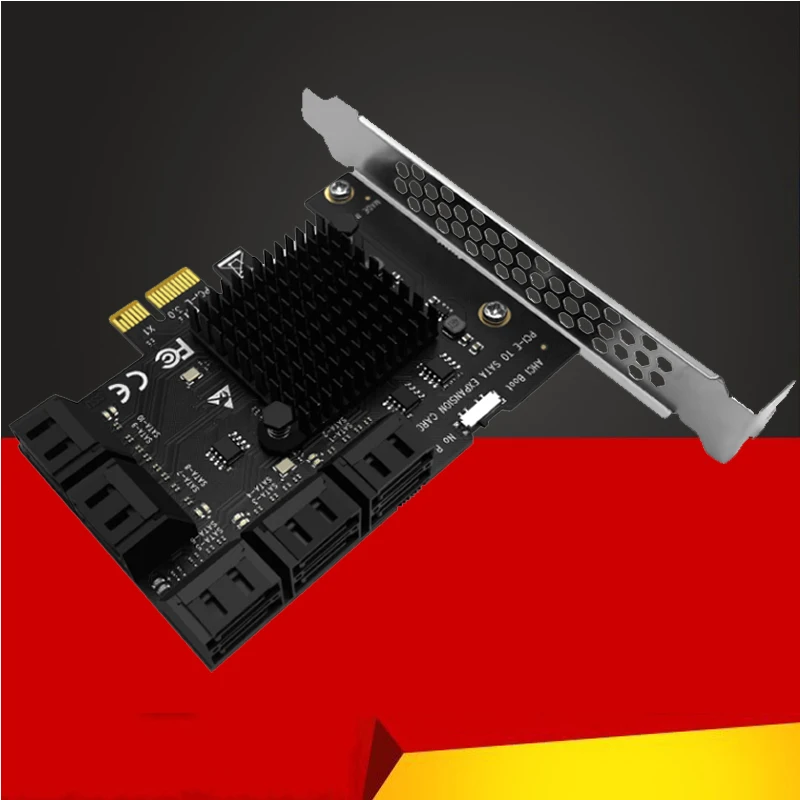 

Chi a Mining Riser 10 Port SATA 3.0 to PCIe Expansion Card PCI Express SATA Adapter SATA3 6G Converter with Heatsink for Windows