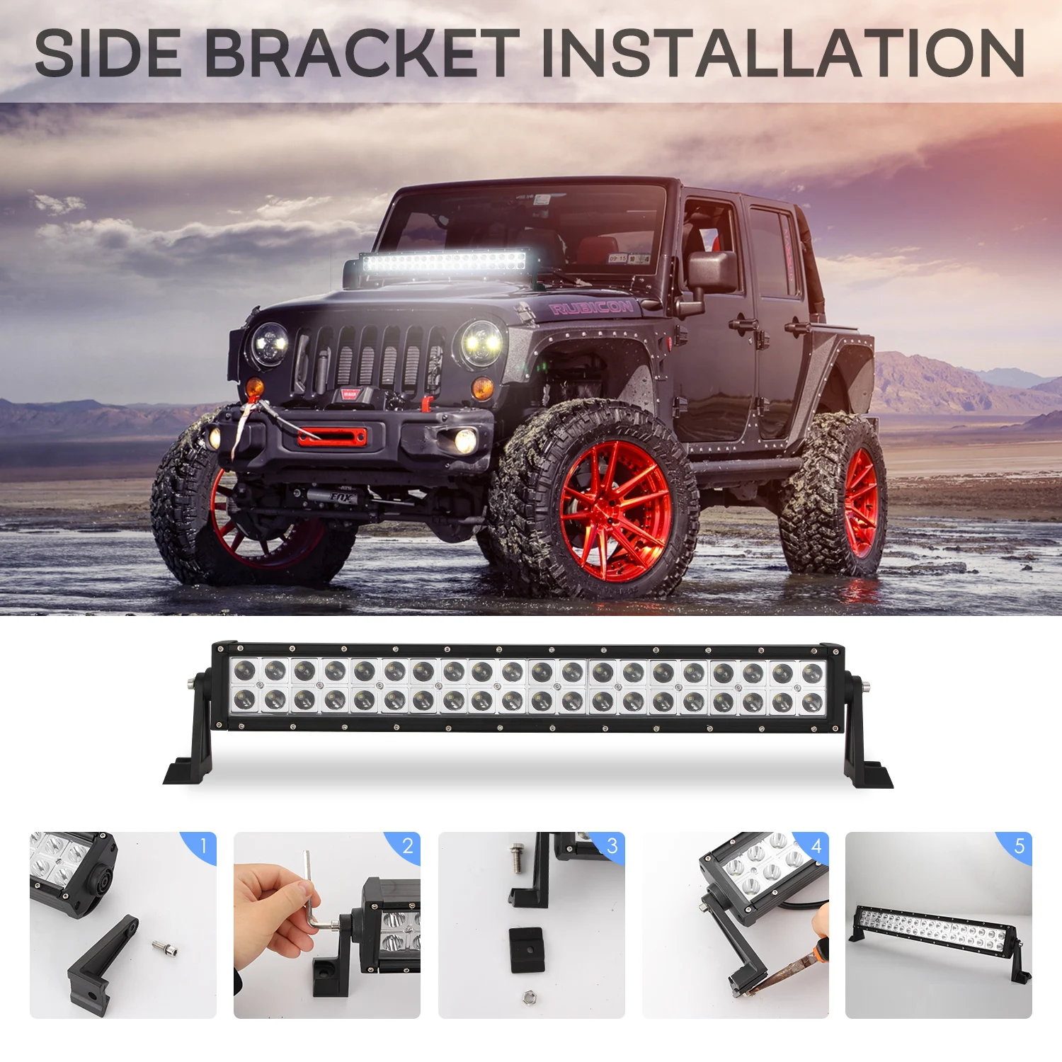 Auto LED Spotlights Work Light Bar White Yellow Flash 120w for Off Road 12V 24V