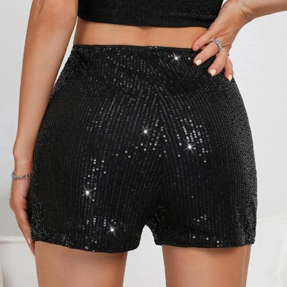 

Party Shorts Sequin High Waist Women's Shorts Slim Fit Breathable Above Knee Length Club Party Beach Mini Shorts Sparkling