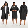 Black Raincoat Portable EVA Raincoats for Adults Reusable Rain Ponchos with Hoods and Sleeves Lightweight Raincoats 4