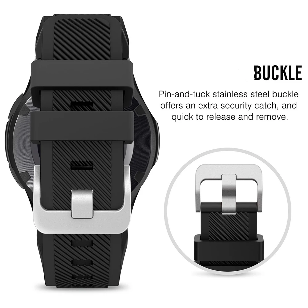 22mm Silicone Smartwatch Replacement Wristband - Durable Strap with Stylish Design