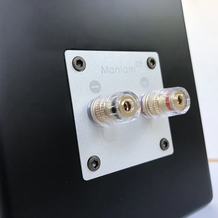 DLHiFi 2 웨이 사각형 알루미늄 합금 오디오 스피커 순수 구리 터미널 소켓 바인딩 포스트 스피커 박스 바나나 플러그 커넥터