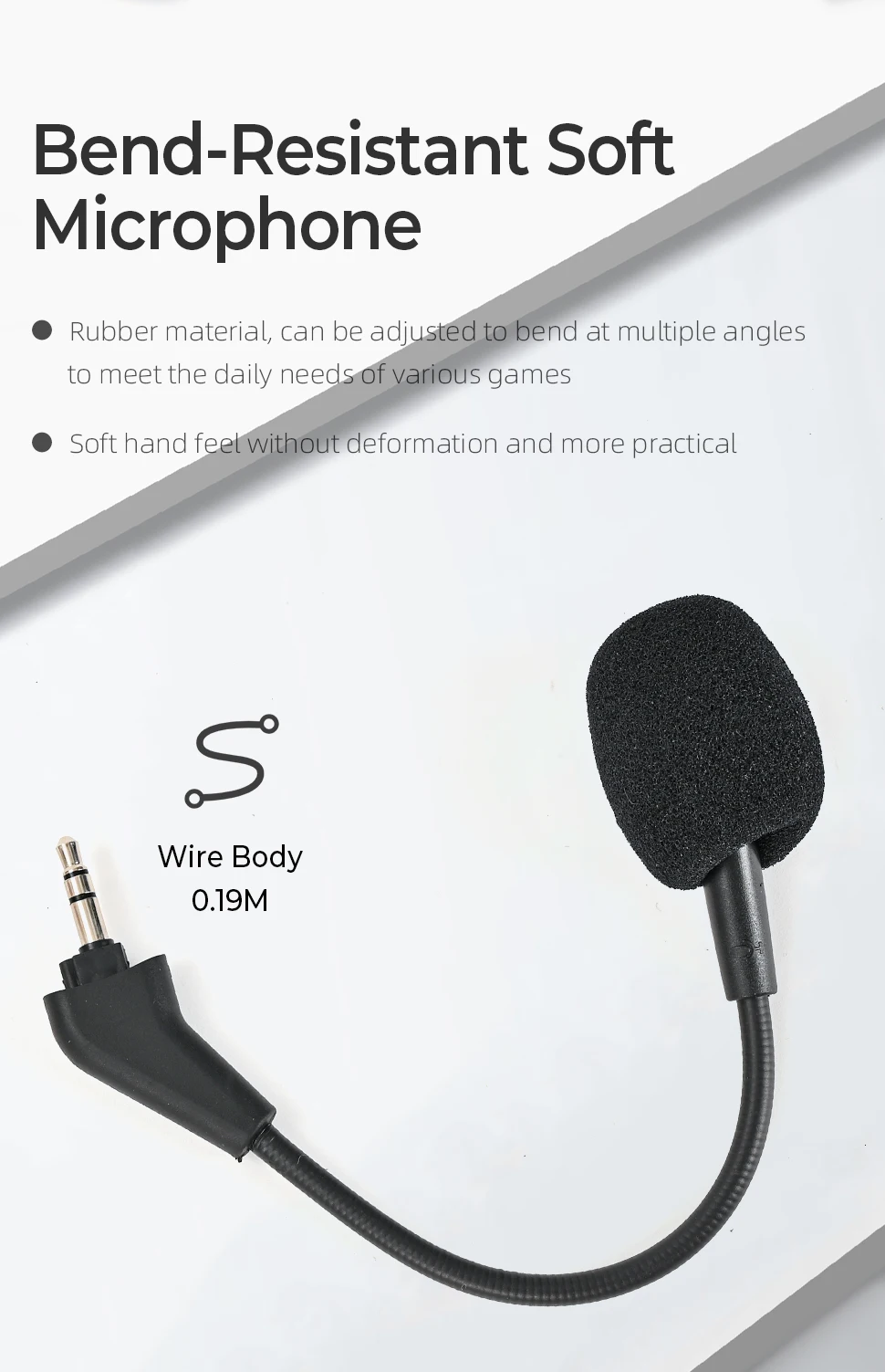 HS70 Pro Mic Replacement for Corsair HS50 HS60 HS70 Gaming Headset Detachable Microphone on PS5, PS4, PC, Xbox Noise Cancelling