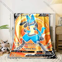 Game Pokémon Cards Lucario Printed Blanket Childr Adult Blanket Soft  Warm Bedding for Bed Sofa Outdoor Travel Cover Blankets 1
