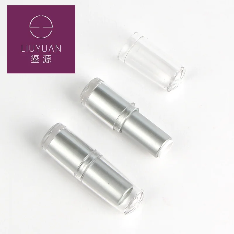 

1 шт., серебристая круглая трубка для губной помады, модель 12,1, трубка для губной помады, блестящие тюбики для губ, косметический контейнер