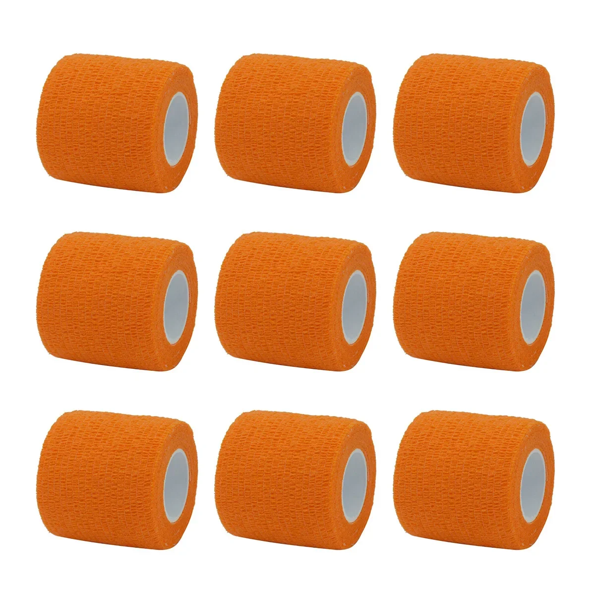 Disposable Elastic Bandage 3pcs 2.5cm&times;4.5m Orange Self Adhesive Sports Wrap Tape For Finger Joint Knee First Aid