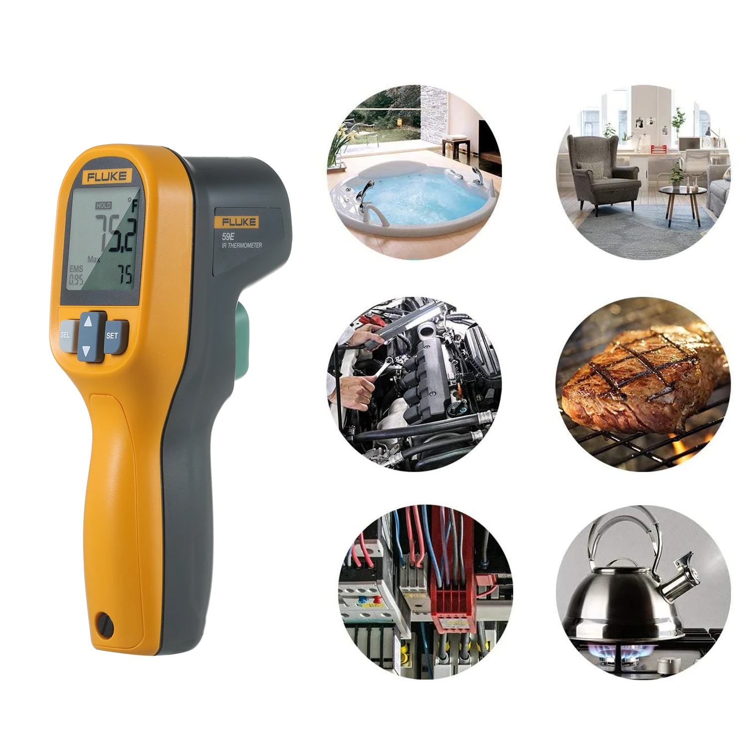 Fluke 59 Max+ Digital Infrared Thermometer (Battery Included)