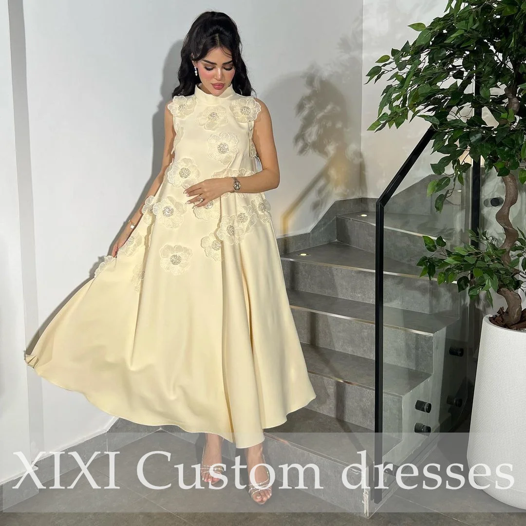 XIXI فساتين سهرة A-Line Scoop Neckline Hand-Made Flowers