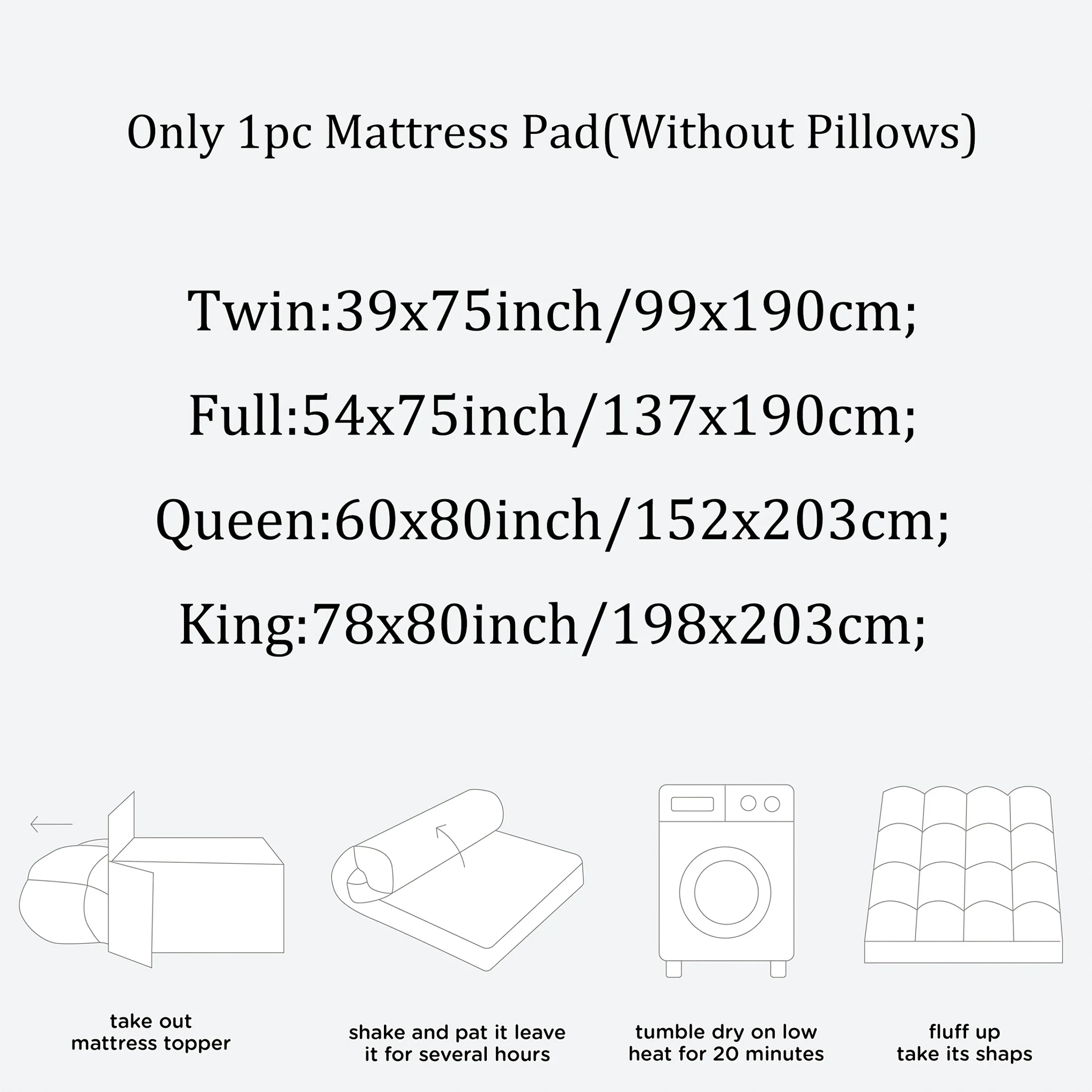 Mattress Topper for Back Pain | Cooling, Extra Thick, Soft Quilted Cover