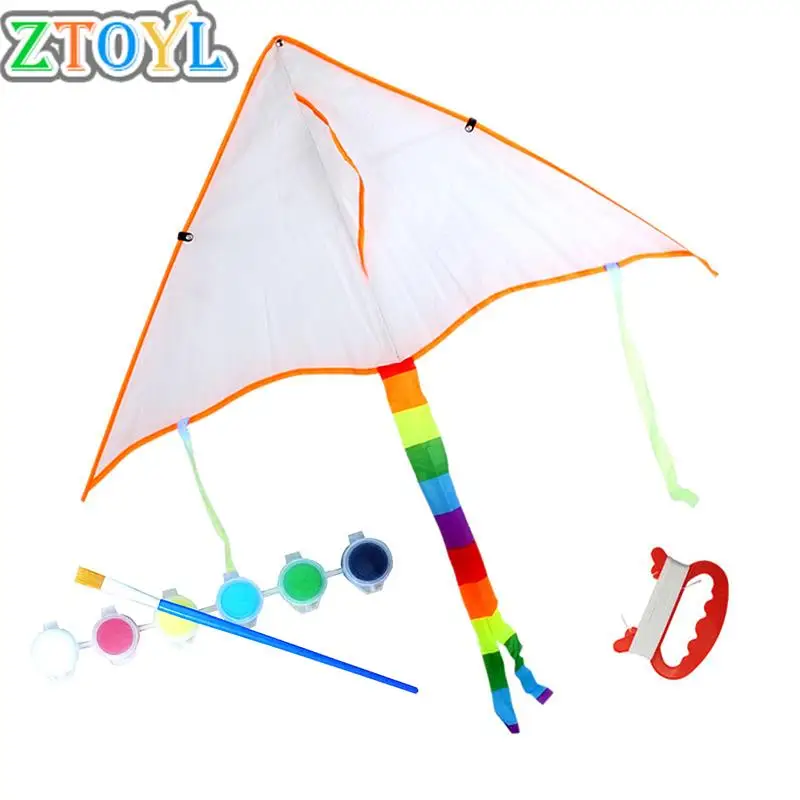 

1Set Blank Kite DIY Children Education Painting Kite Easy to Fly Children Kite