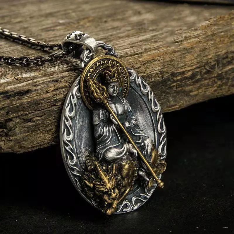

New Ksitigarbha Pendant Samantabhadra Manjusri Medicine King Buddha Statue Bodhisattva Necklace Men Women Guardian Jewelry Gift