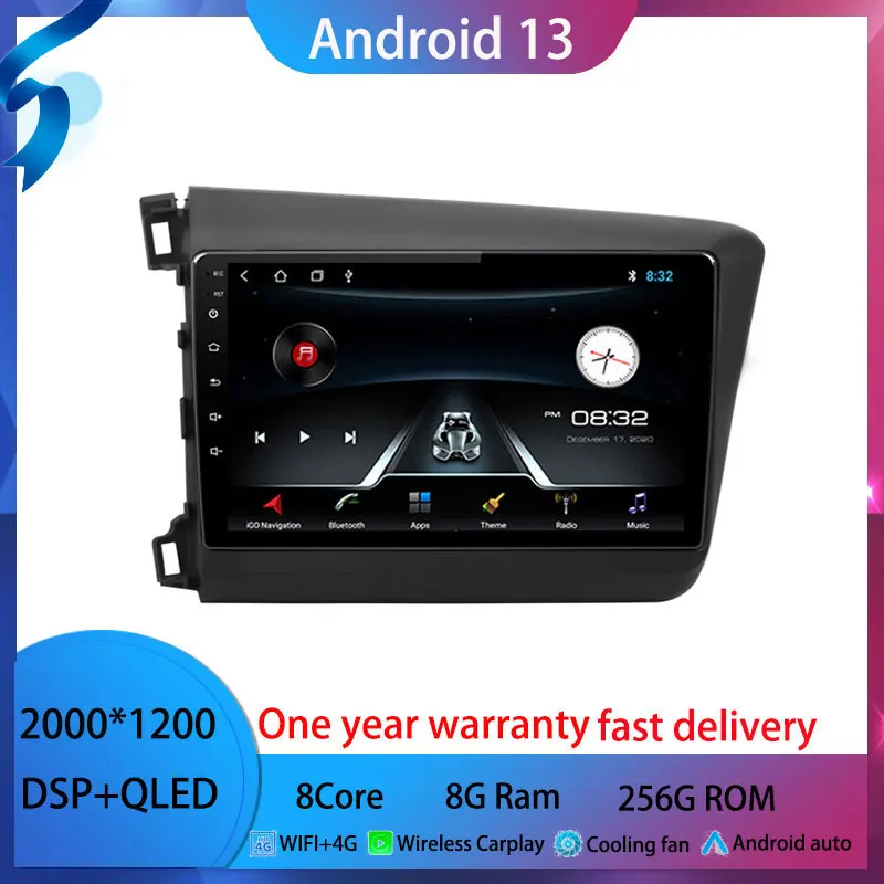 

Android 13 For Honda Civic 9 FB FK FD 2011 - 2015 Car Radio Multimedia Video Player Android auto wireless adapter